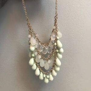 White and teal Necklace